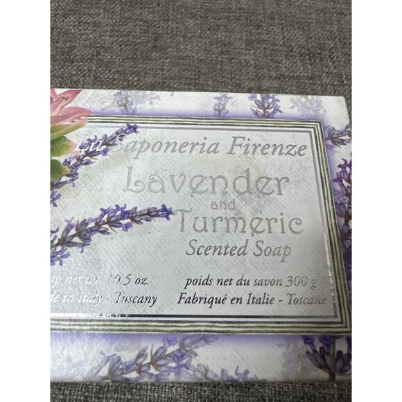 La Saponeria Firenze Lavender & Turmeric Scented Soap Made In Italy Gift Box - Picture 5 of 6